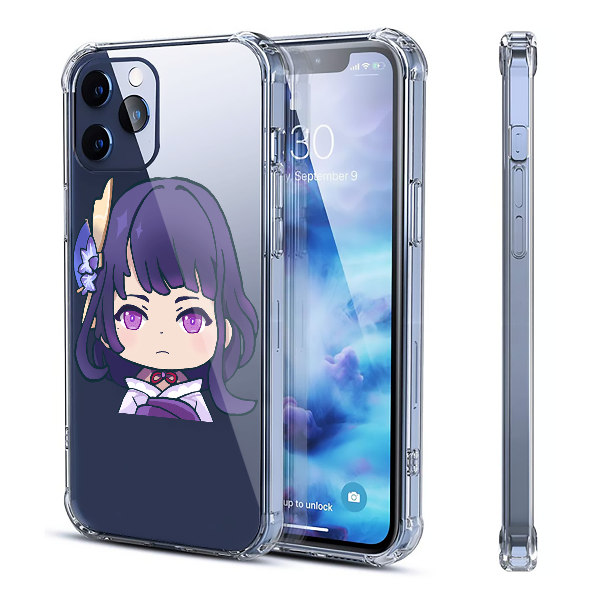 げんし神 雷電将軍 らいでんしょうぐん genshin Raiden Shogun 【iPhone 12シリーズ対応】透明スマホケース（クリアソフトケース）